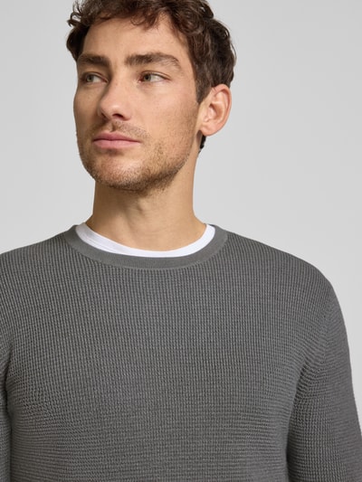 Tiger Of Sweden Gebreide pullover met ribboorden, model 'Connor' Donkergrijs - 3