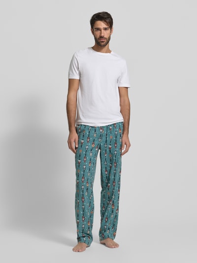 Jockey Pyjamabroek van flanel met elastische band Lindegroen - 1