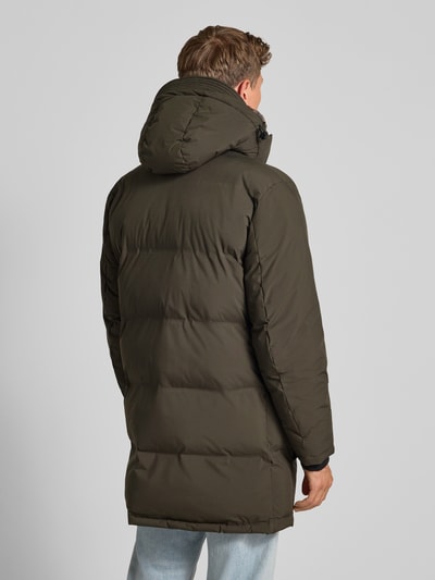 Strellson Regular fit lange jas met afneembare capuchon Olijfgroen - 5