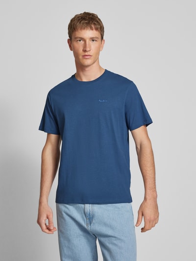 Pepe Jeans T-Shirt mit Label-Stitching Modell 'Connor' Royal 4