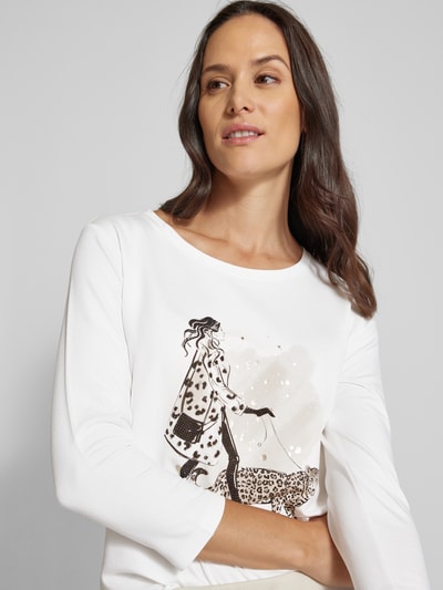 Monari Shirt met lange mouwen en siersteentjes Wit - 3