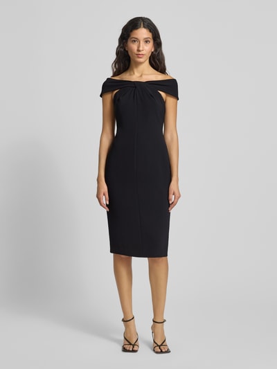 Lauren Ralph Lauren Knielanges Cocktailkleid mit Knoten-Detail Modell 'TAKOTA' Black 4