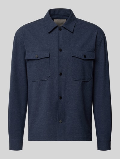 ONLY & SONS Hemdjacke mit Brusttaschen Dunkelblau Melange 1