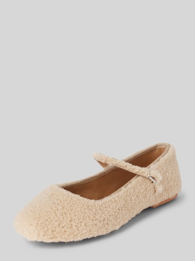 Steve Madden Pretty Ballerinas mit Teddyfell Modell 'Vinetta-F' Beige 1