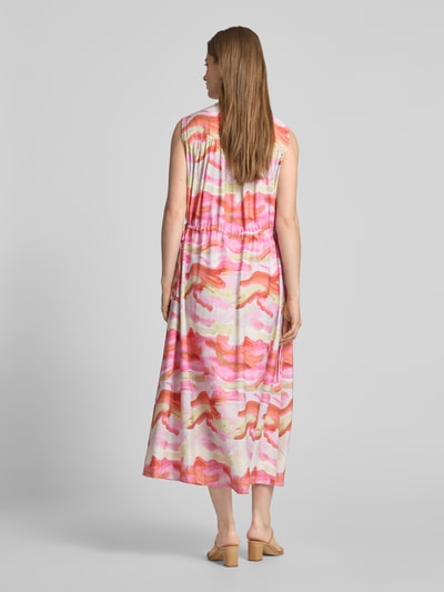 YAS Midi-jurk met V-hals, model 'AROLA' Felroze - 5