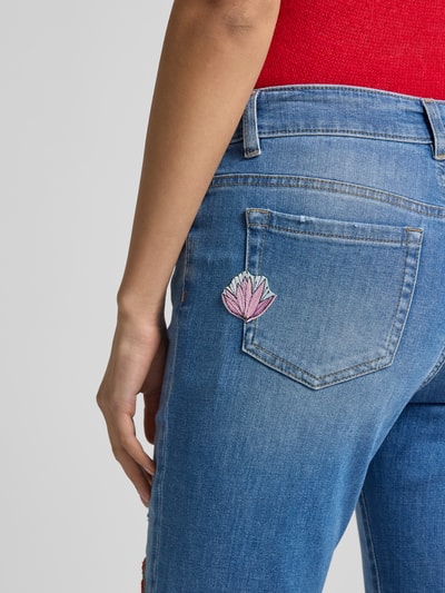 Marc Cain Slim fit jeans in 5-pocketmodel Blauw gemêleerd - 3