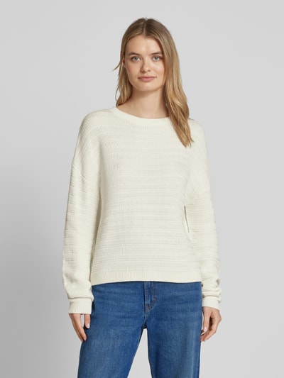 QS Strickpullover mit Rundhalsausschnitt Offwhite 4