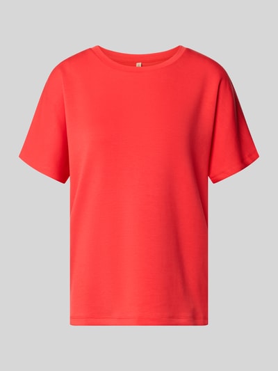 Produktfoto, rotes Damen T-Shirt mit Rundhalsausschnitt Modell 'BANU' von Soyaconcept, Material-Mix mit Modal-Anteil, Relaxed Fit.