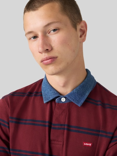 Levi's® Relaxed Fit Poloshirt aus reiner Baumwolle Modell 'RUGBY ENNIS' Bordeaux 2