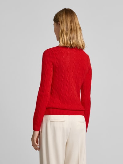 Polo Ralph Lauren Pullover mit Zopfmuster Modell 'JULIANNA' Rot 5