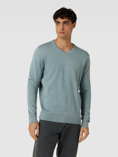 Tom Tailor Gebreide pullover met V-hals Grasgroen - 4