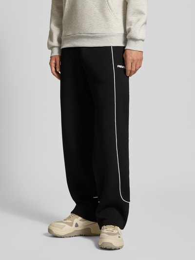 REVIEW Straight Leg Sweatpants mit elastischem Bund Black 4