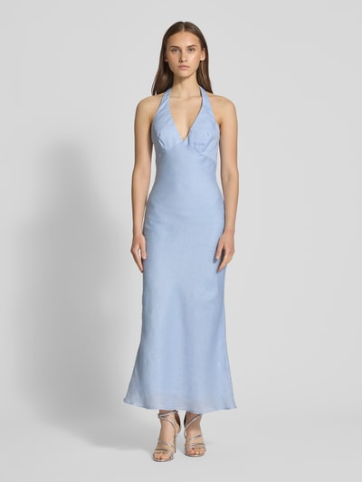 Bardot Sukienka koktajlowa z wiązaniem na szyi model ‘PAOLA’ Jasnoniebieski 4