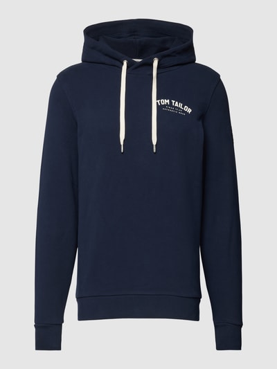 Tom Tailor Hoodie met labeldetail Marineblauw - 2