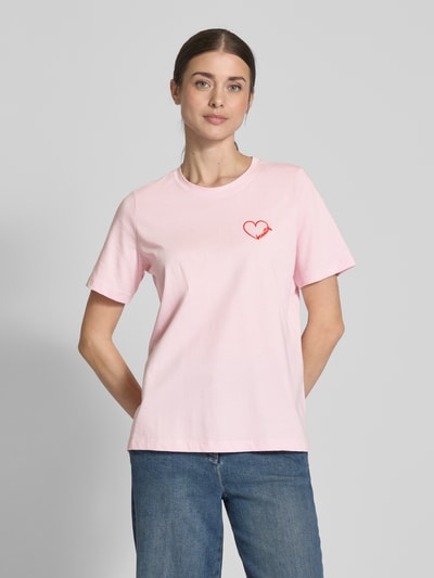 s.Oliver RED LABEL Relaxed Fit T-Shirt aus reiner Baumwolle Rosa 4