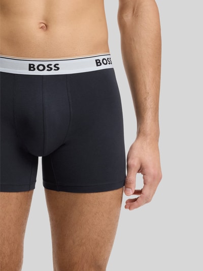 BOSS Obcisłe bokserki z mieszanka bawełny w zestaw 3 szt. Ciemnoniebieski 2