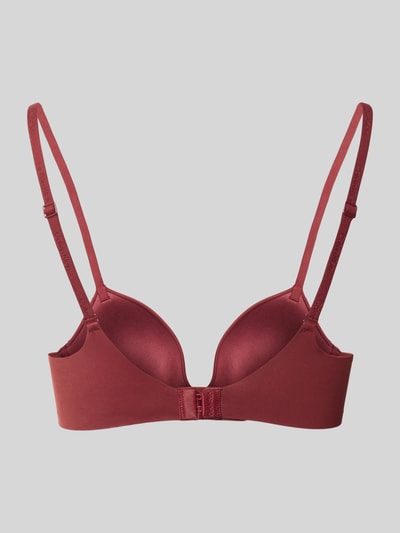 Calvin Klein Underwear Push Up BH mit floralem Spitzenbesatz Modell 'Plunge' Aubergine 3