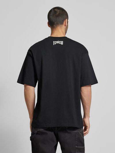 REVIEW T-shirt met labelprint Zwart - 5