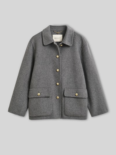 GANT Krój regular fit krótkie płaszcze z mieszanki wełny i kaszmiru Grafitowy 2