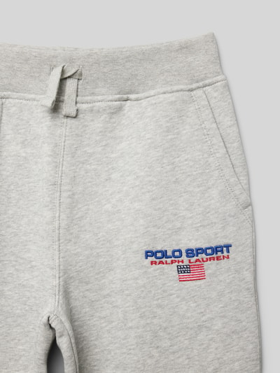 Polo Sport Sweatpants mit Label-Stitching Mittelgrau Melange 2