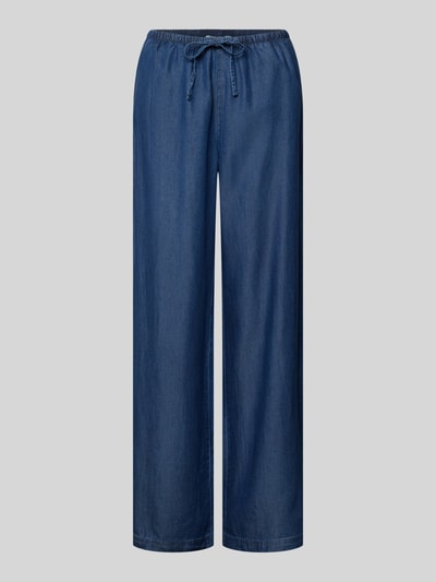Produktfoto, Wide Leg Hose aus Lyocell Modell 'CHARIS' von Only in Denim-Optik, elastischer Bundabschluss mit Tunnelzug, seitliche Eingrifftaschen, glatter Stoff, blaue Farbe