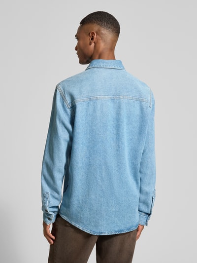 Marc O'Polo Regular Fit Freizeithemd aus Lyocell-Leinen-Baumwoll-Mix Jeansblau 5