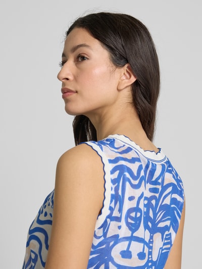Marc Cain Stricktop mit Rundhalsausschnitt und Wellensaum Royal 3