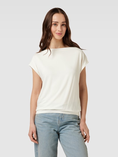 OPUS T-Shirt mit U-Boot-Ausschnitt Modell 'Srippi' Offwhite 4