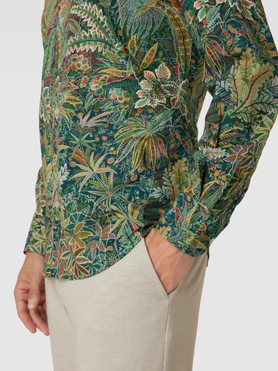 MC2 Saint Barth Hemd mit Floralem-Allover-Muster Modell 'SIKELIA' Oliv 3