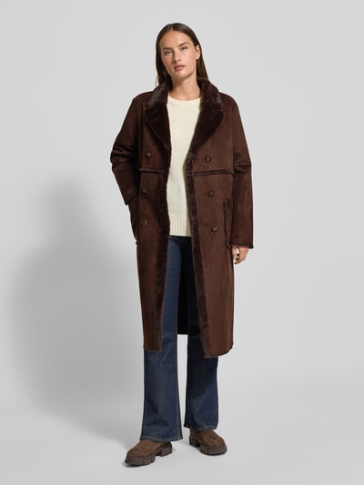 FREE/QUENT Mantel in Leder-Optik Modell 'LAMSE' Dunkelbraun 1