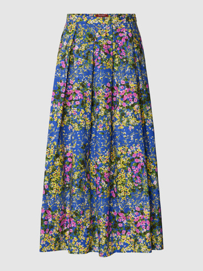 Max Mara Studio Maxi-rok met stolpplooien, model 'MORESCA' Koningsblauw - 2