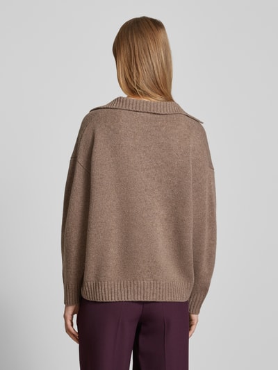 Weekend Max Mara Oversized gebreide pullover met ribboorden, model 'AGRE' Lichtbruin - 5