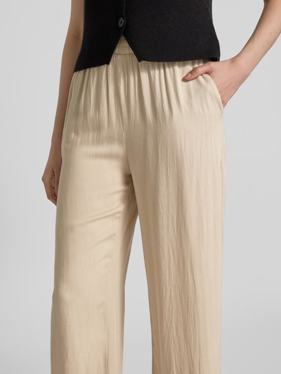 Vila Straight Leg Stoffhose aus Viskose-Leinen-Mix Modell 'PRICIL' Sand 3