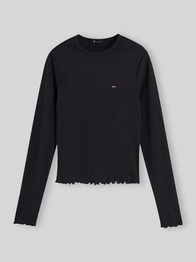 Tommy Jeans Bluzka z długim rękawem ze zrolowanym brzegiem Czarny 2