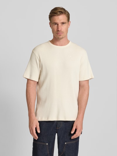 Forét T-Shirt mit Logo-Stitching und Rundhalsausschnitt Offwhite 4