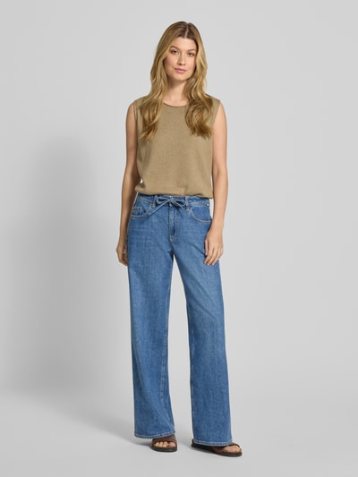 Brax Wide fit jeans met strikceintuur, model 'MORGAN' Blauw - 1