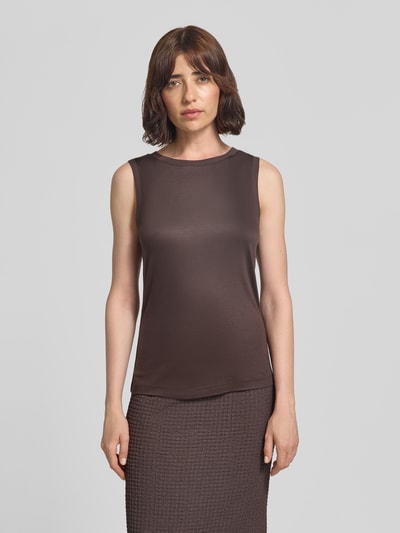 OPUS Regular Fit Top aus reiner Viskose Modell 'Inise' Dunkelbraun 4