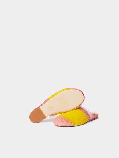 Marni Pantolette mit Fell Rosa 7