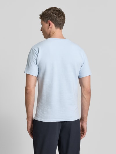 Selected Homme t-shirt o kroju regular fit z mieszanki bawełny model 'SANDER' Jasnoniebieski 5
