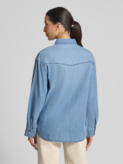 s.Oliver RED LABEL Bluzka jeansowa o kroju loose fit z czystej bawełny Jasnoniebieski 5