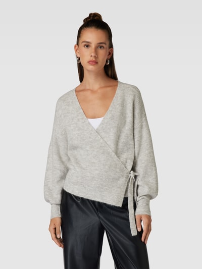 PIECES Cardigan in Wickel-Optik Modell 'ELLEN' Hellgrau Melange 4