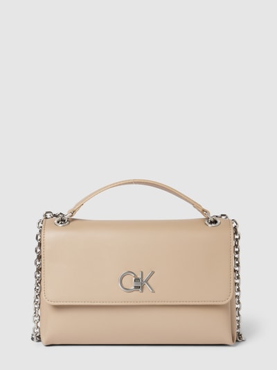 CK Calvin Klein Handtasche mit Drehverschluss in unifarbenem Design Stein 2