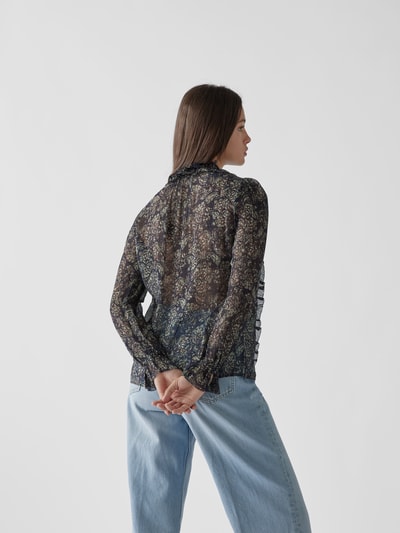 Vanessa Bruno Hemdbluse mit floralem Muster Marineblau 5