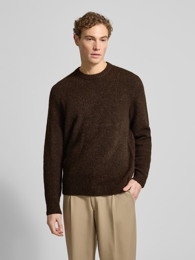 Jack & Jones Premium Gebreide pullover met ribboorden, model 'BLASIMON' Chocoladebruin - 4
