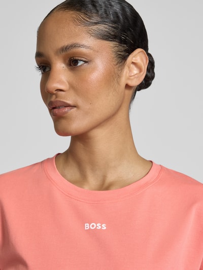 BOSS T-shirt met labelprint Zalm - 3