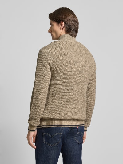 Lerros Sweter z dzianiny z kołnierzem Beżowy 5