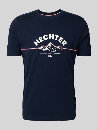 HECHTER PARIS T-shirt met labelprint Marineblauw - 2