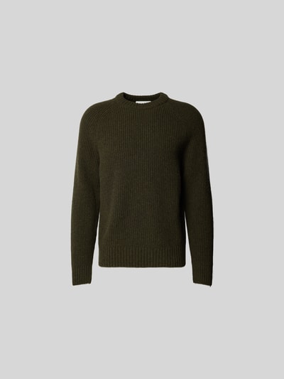 Closed Wollpullover in Strick-Optik Khaki 2