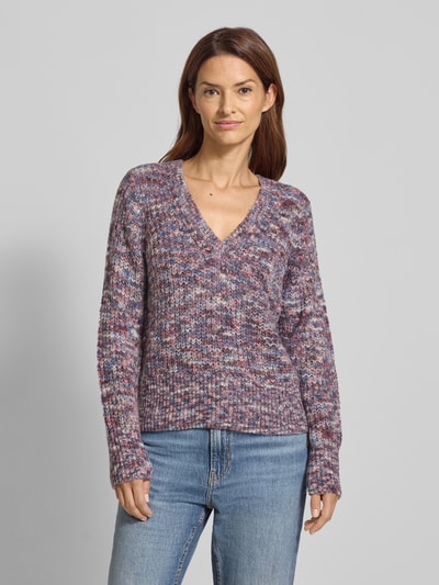 VILA Strickpullover mit V-Ausschnitt Modell 'DIRMA' Lila 4