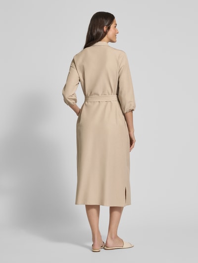 comma Hemdblusenkleid mit Brusttaschen Taupe 5